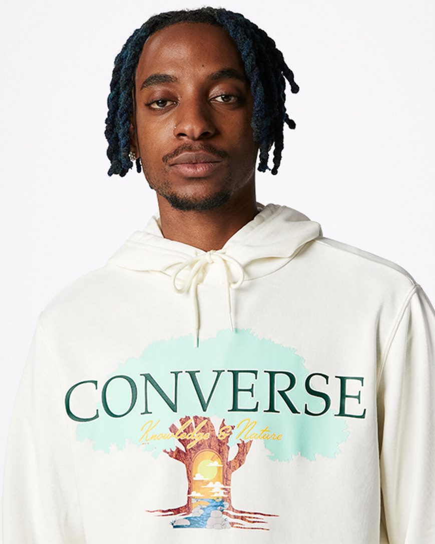 Men's Converse Tree of Life Pullover Hoodie Beige | AU 8940EM